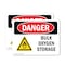 Signmission Bulk Oxygen Storage Danger Sign, Vinyl Decal, 14in W x 10in L, 2PK OS-2PACK-DS-D-1014-L-1856 - alternate 1